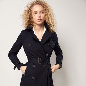 massimo dutti trench coat blue